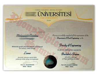 Ege Universitesi - Fake Diploma Sample from Turkey